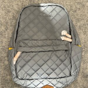 MZ Wallace Quilted Reflective Gray Backpack